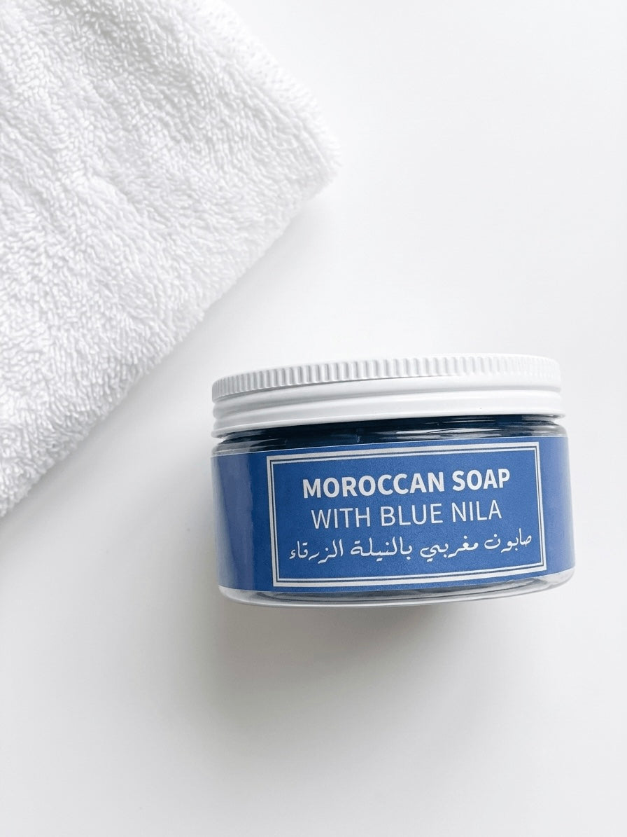 Moroccan Soap With Blue Nila (صابون مغربي بالنيلة الزرقاء)